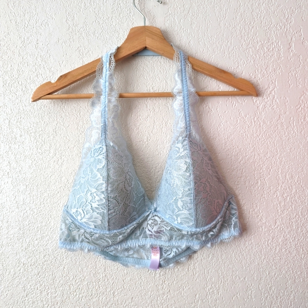 Savage blue lace bra